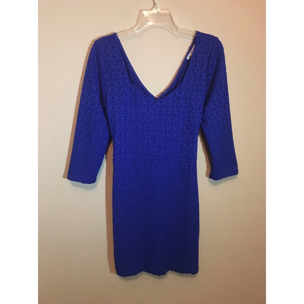 CHARLOTTE RUSSE BLUE CROSSBACK BODYCON DRESS